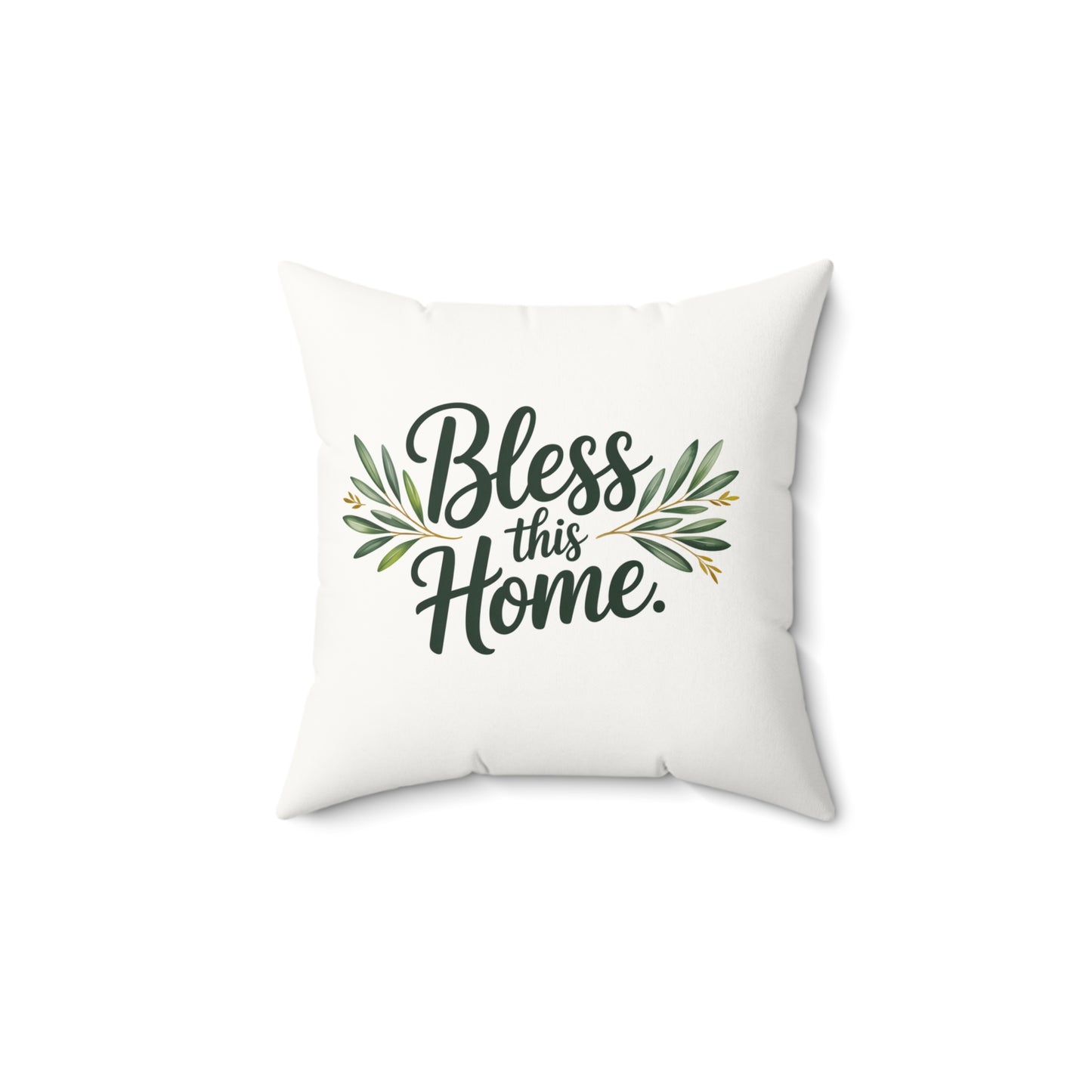 Bless This Home Faux Suede Pillow | Decorative Cushion for Cozy Living, Home Decor, Blessing Gift, Spiritual Gift, Housewarming Decoration