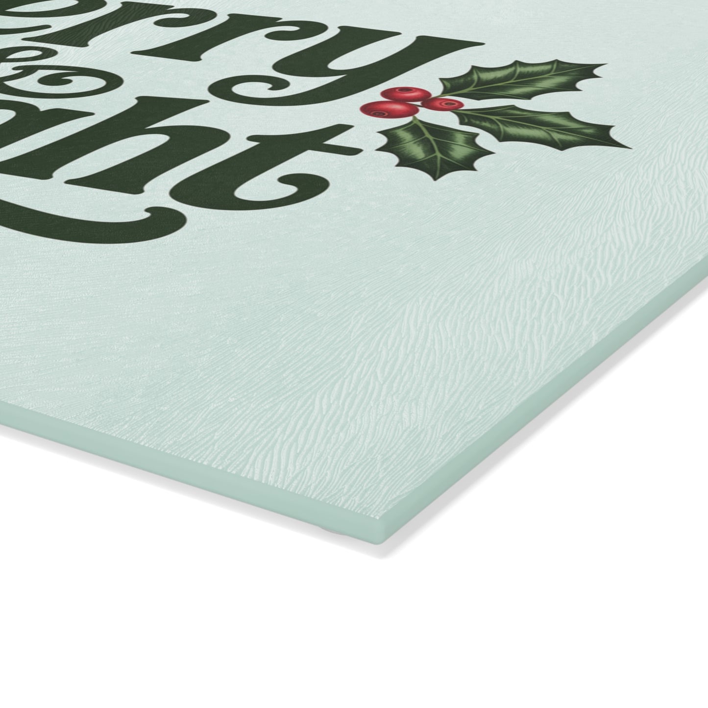 Merry & Bright Glass Cutting Board for Holiday Cooking, Festive Kitchen Gift, Christmas Decor, Unique Housewarming Gift, Food Prep
