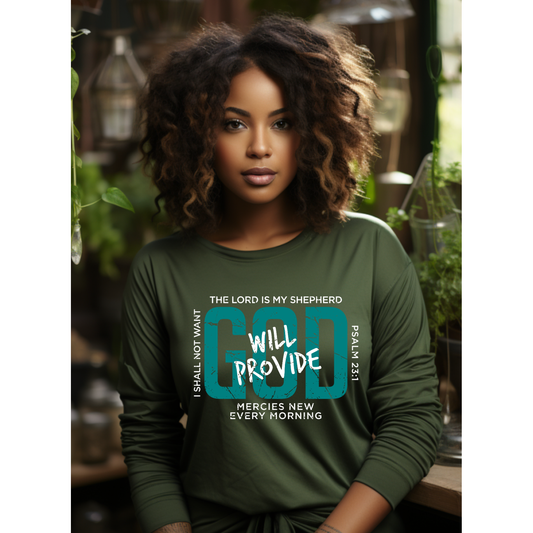 THE LORD IS MY SHEPHERD - DTF TRANSFER - AZURE