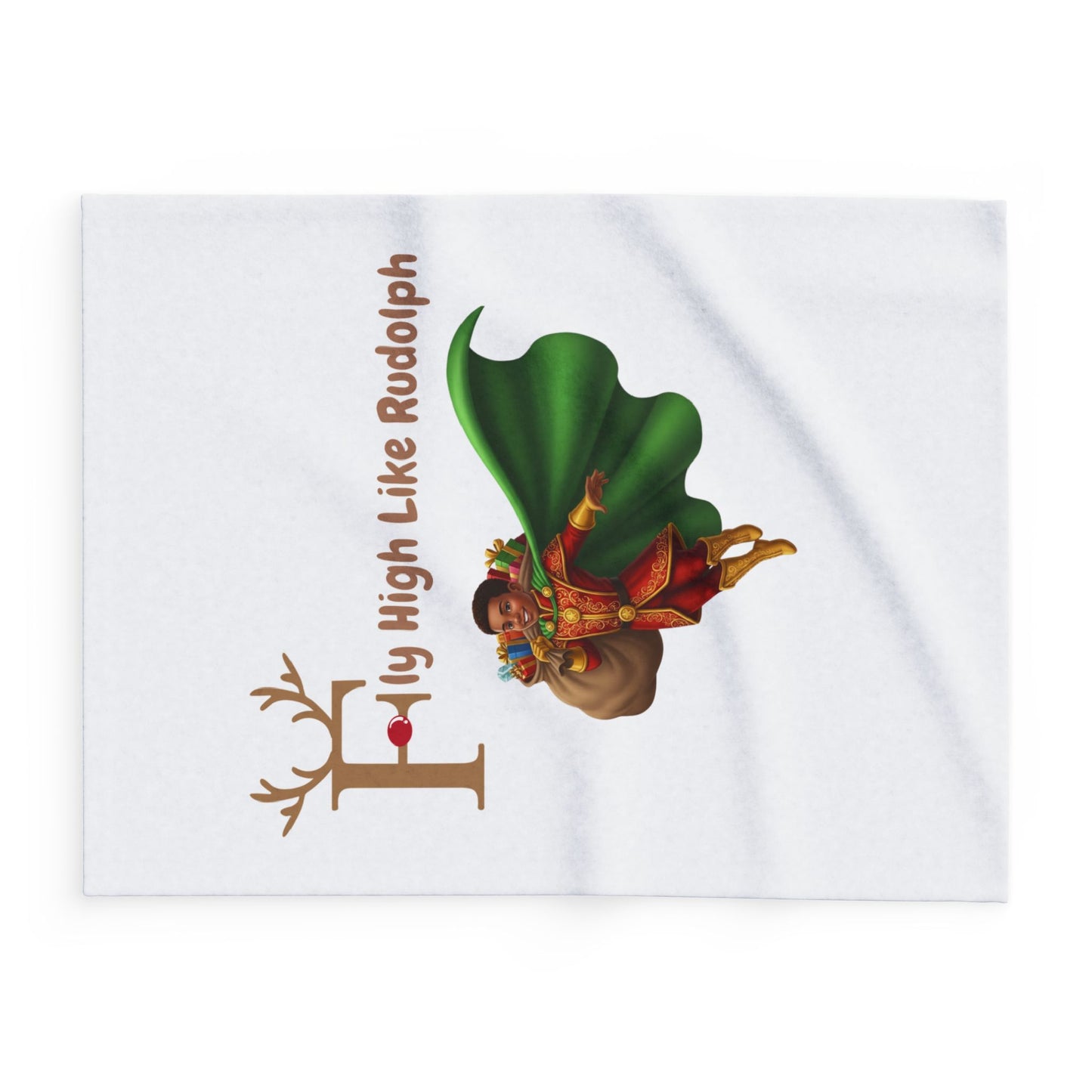 Festive Arctic Fleece Blanket - Fly High Like Rudolph, Cozy Holiday Gift, Christmas Decor, Kids Blanket, Warm Throw