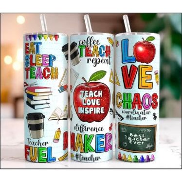 Teacher Life – 20oz Skinny Tumbler Wrap
