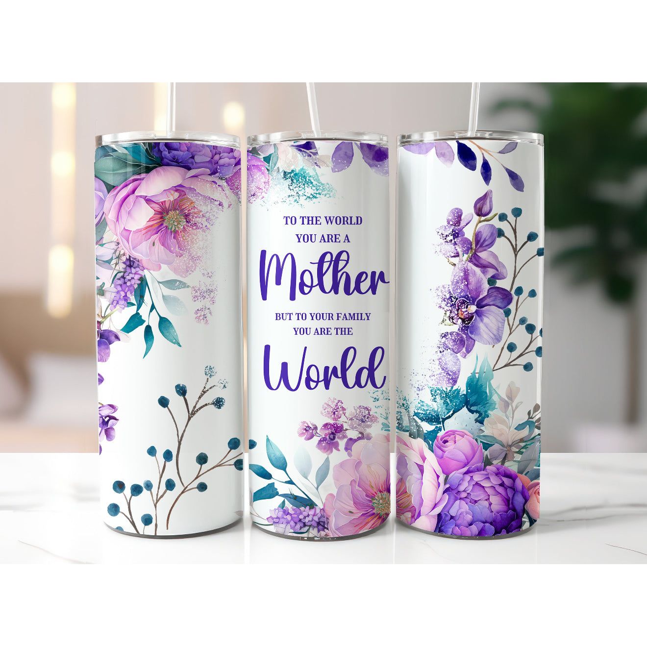 MOTHERS DAY 20oz SKINNY TUMBLER WRAP SUBLIMATION PRINT