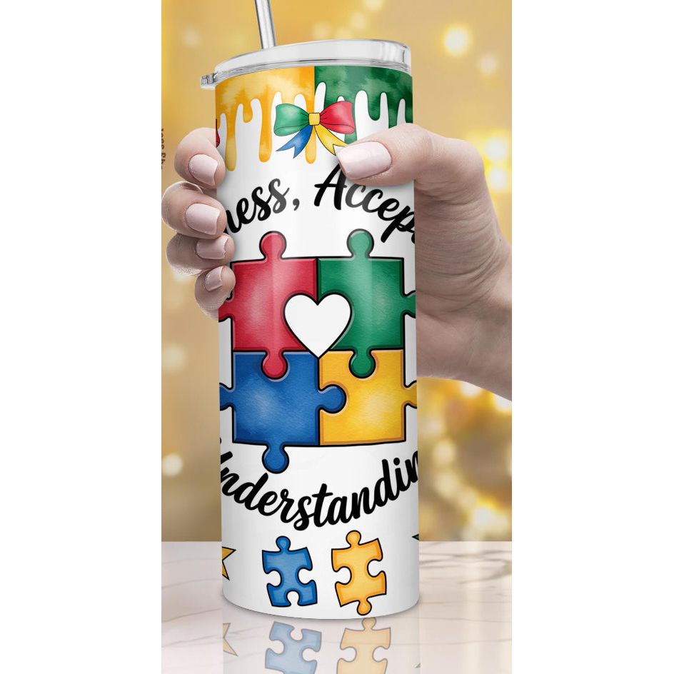 AUTISM AWARENESS 20oz TUMBLE WRAP SUBLIMATION PRINT
