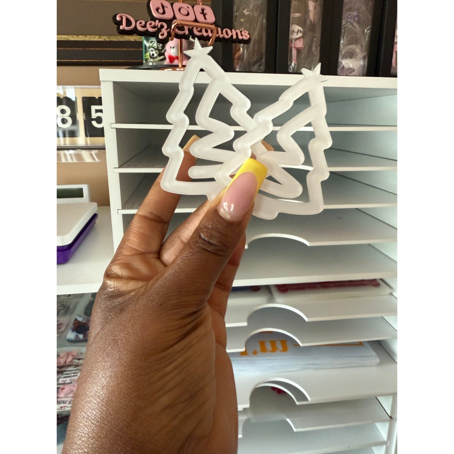 CHRISTMAS TREE- SHAPE ACRYLIC JUMBO PAPER CLIP - BLANK