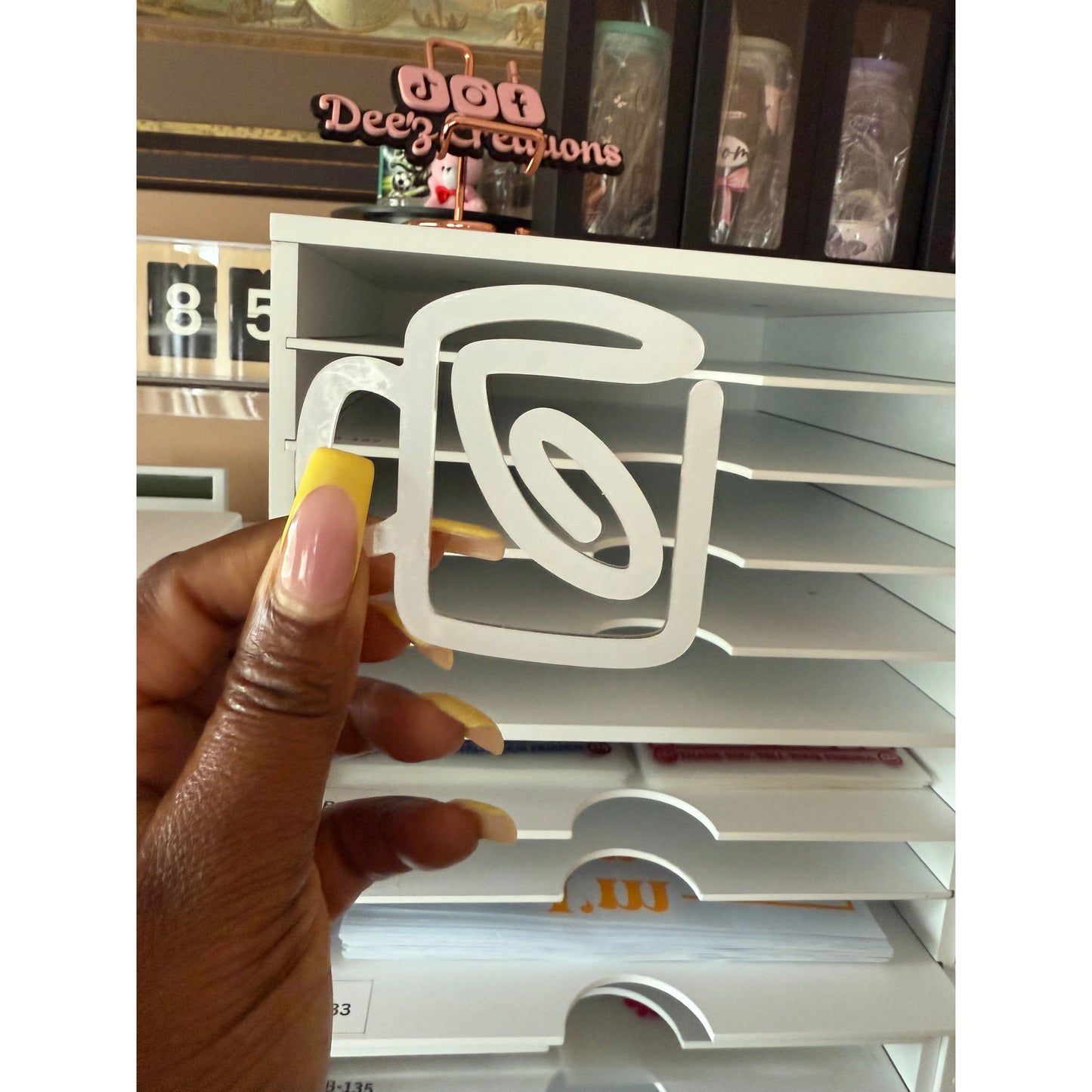 CUP SHAPE ACRYLIC JUMBO PAPER CLIP - BLANK