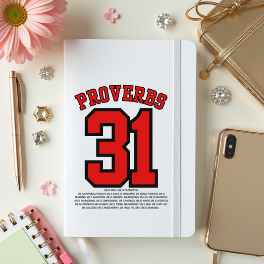PROVERBS 31 - UV DTF JOURNAL WRAY - RED & BLACK