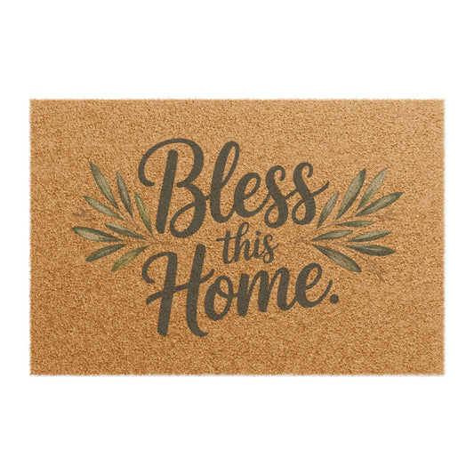 Bless This Home Doormat | Charming Entry Mat, Housewarming Gift, Seasonal Decor, Welcome Mat, Rustic Style Home Accessory