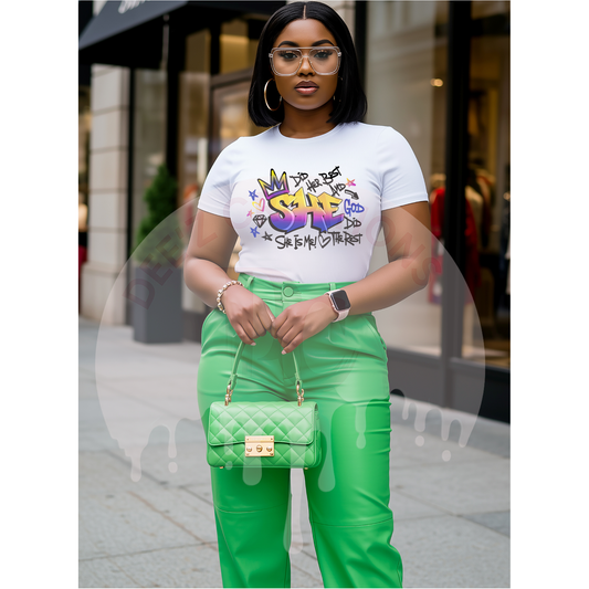 She DTF Transfer | Feminine. Fearless. Faith-Filled.