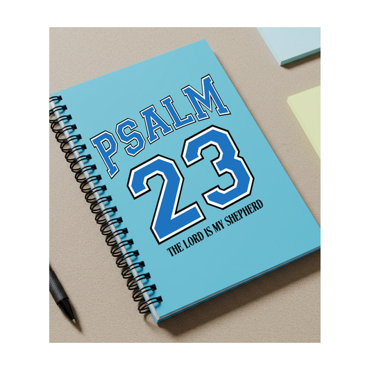 PSALM 23 - UV DTF JOURNAL WRAP BLUE, WHITE AND BLACK