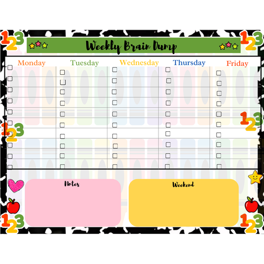 Weekly Teachers Brain Dump Notepad