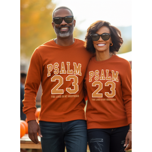 PSALM 23 - DTF TRANSFER - ORANGE AND WHITE