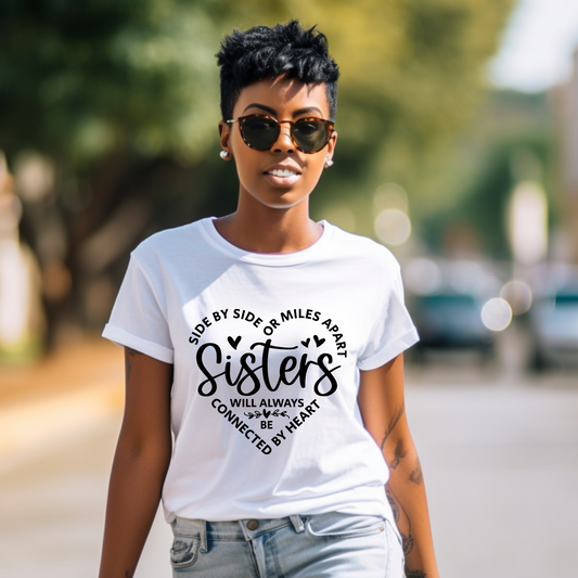 SISTERS SIDE BY SIDE - SINGLE COLOR DIRET TO FILM TRANSFER (DFT)- BLACK