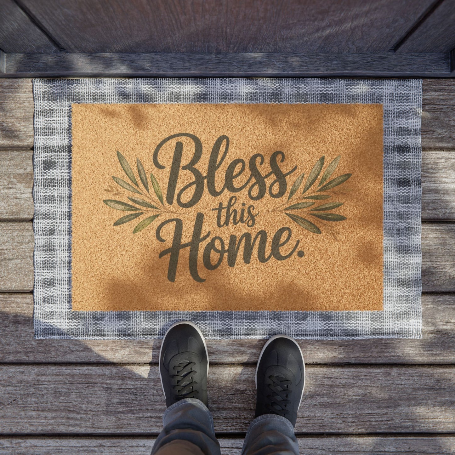 Bless This Home Doormat | Charming Entry Mat, Housewarming Gift, Seasonal Decor, Welcome Mat, Rustic Style Home Accessory