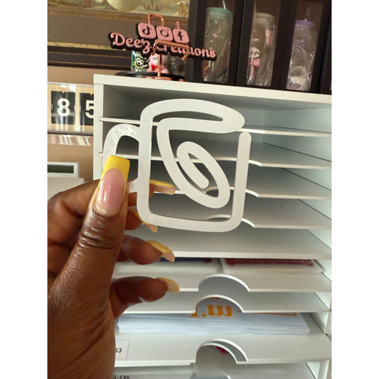 CUP SHAPE ACRYLIC JUMBO PAPER CLIP - BLANK