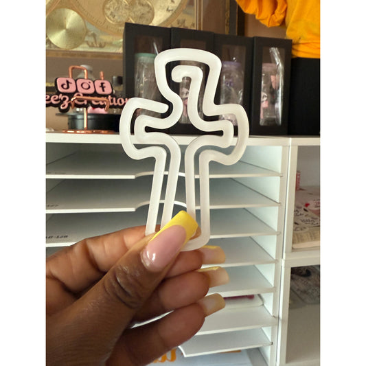 CROSS SHAPE ACRYLIC JUMBO PAPER CLIP BLANK