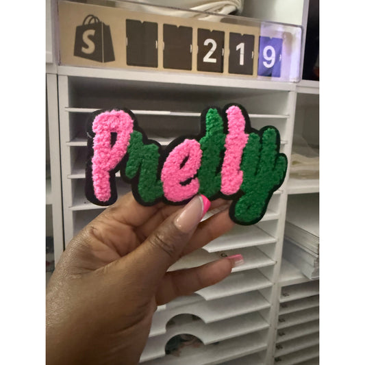 6" Iron-On Patch – PINK AND GREEN PRETTY